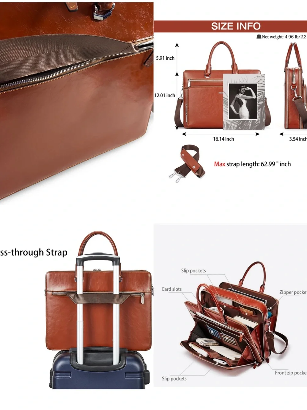 BOSTANTEN Carol 15.6 Inch Laptop Briefcase